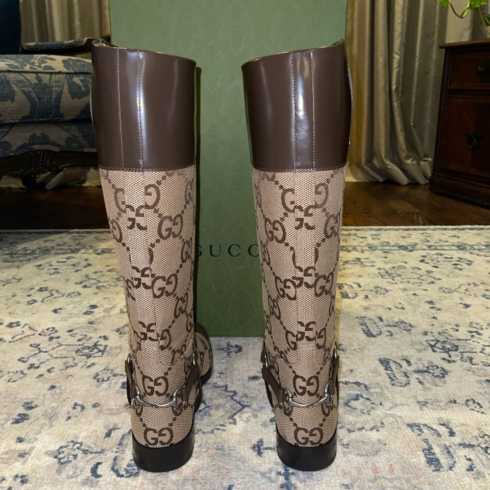 Gucci GG Canvas Horsebit Boot - Picture 4 of 7
